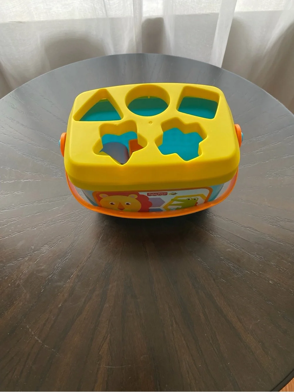 Fisher-Price Baby’s First Blocks Shape Sorter Bucket with 5 Blocks